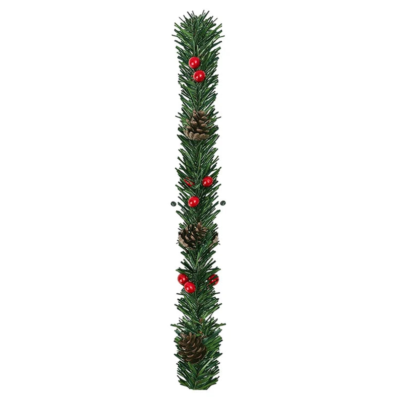 Guirlanda de Natal com Pinhas e Frutas Vermelhas, Árvore de Natal Artificial, Guirlanda de Galhos de Pinheiro, Decoração para Festas em Casa