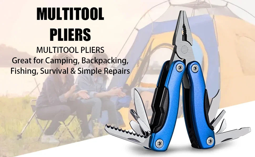 Alicate dobrável multifuncional profissional, mini ferramentas manuais EDC bolso portátil de aço inoxidável, terno de sobrevivência para acampamento ao ar livre