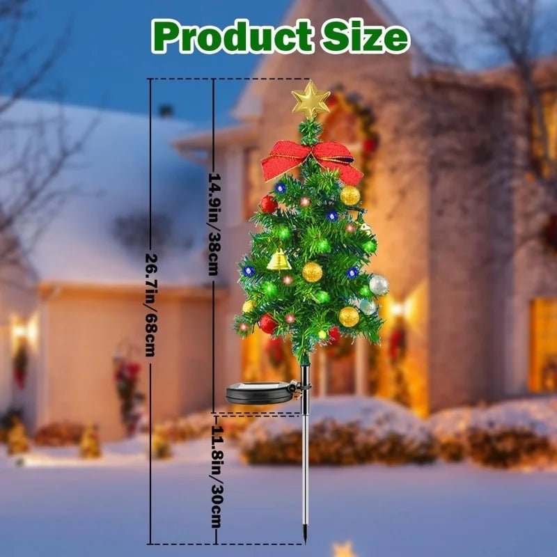 Árvore de natal luzes solares ao ar livre à prova dwaterproof água led jardim caminho gramado paisagem festivo decorativo luzes piso decoração natal