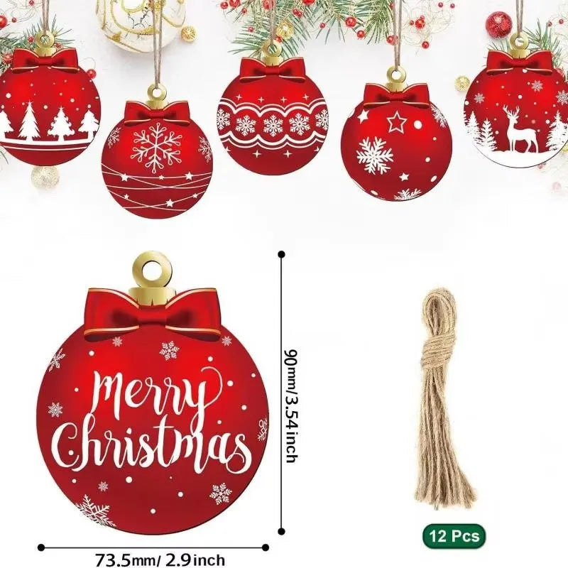 Novas bolas decorativas de madeira de natal decorações penduradas bolas de natal diy decorações de árvore de natal fontes de festa em casa