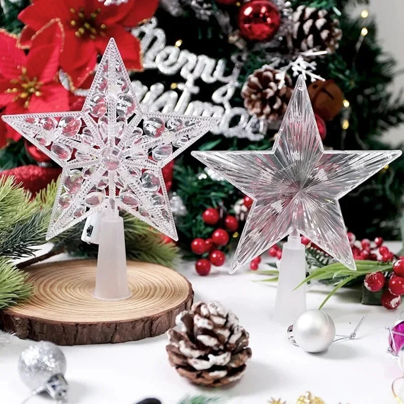 15cm decoração de árvore de natal estrelas luzes brancas quentes decoração de quarto de casa lâmpada led brilhante festival de natal topstar navidad 1.07in