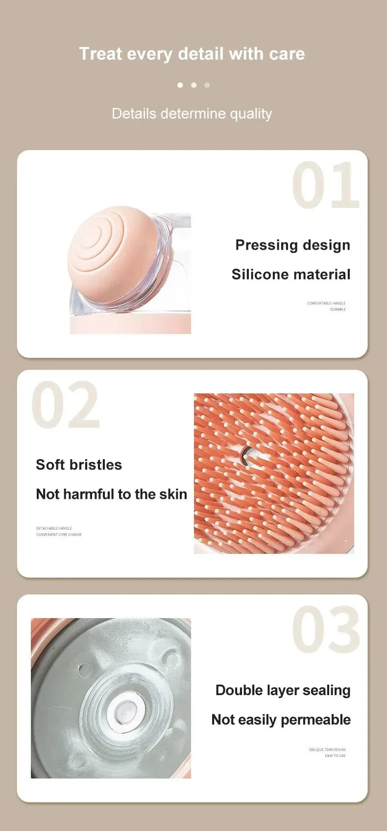 Escova de banho para animais de estimação, silicone macio com dispensador de shampoo, massagem suave para aliciamento e limpeza de pele e cabelo