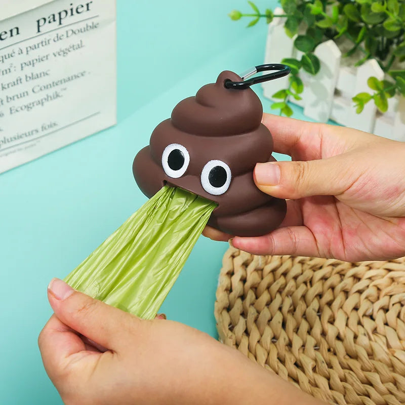 Ao ar livre portátil saco de resíduos do cão de estimação dispensador saco de cocô carregador ferramenta de limpeza suprimentos para animais de estimação forma fecal sacos de cocô do cão