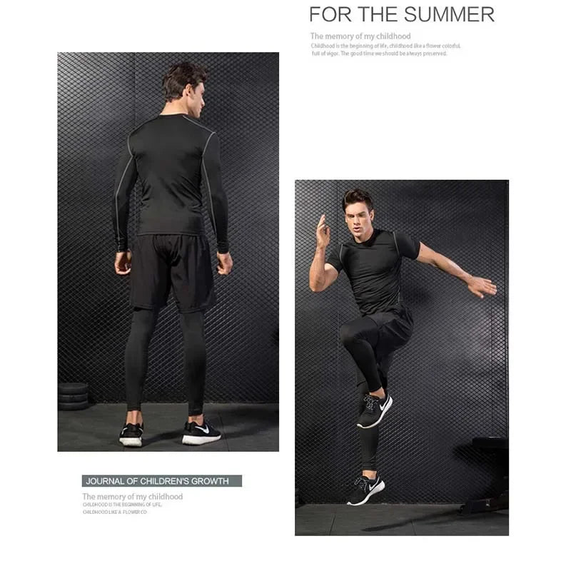 2025 Men's Outdoor Casual Quick-Drying Fishing Pants, Cycling, Hiking, and Elastic Compression Two-Piece Fitness Running Pants