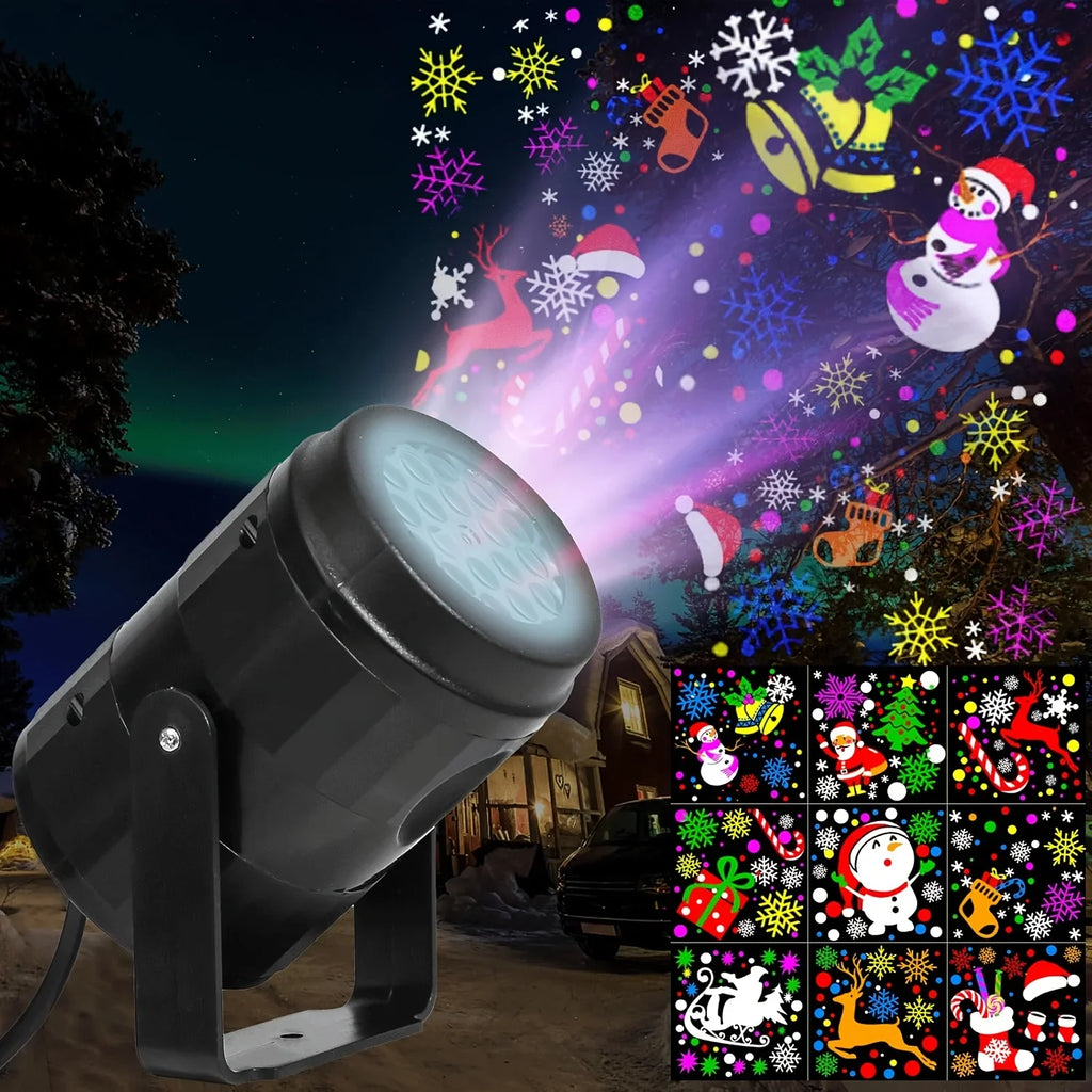 16 padrões de luzes de projetor de natal rotativa decoração de natal ao ar livre/interno projetor led para festa de férias decoração de natal
