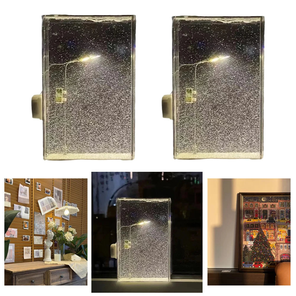 Artesanato de Natal: Luminária de Mesa Decorativa com Tema de Neve, Lâmpadas Noturnas para Cenário de Neve, Presentes e Enfeites DIY
