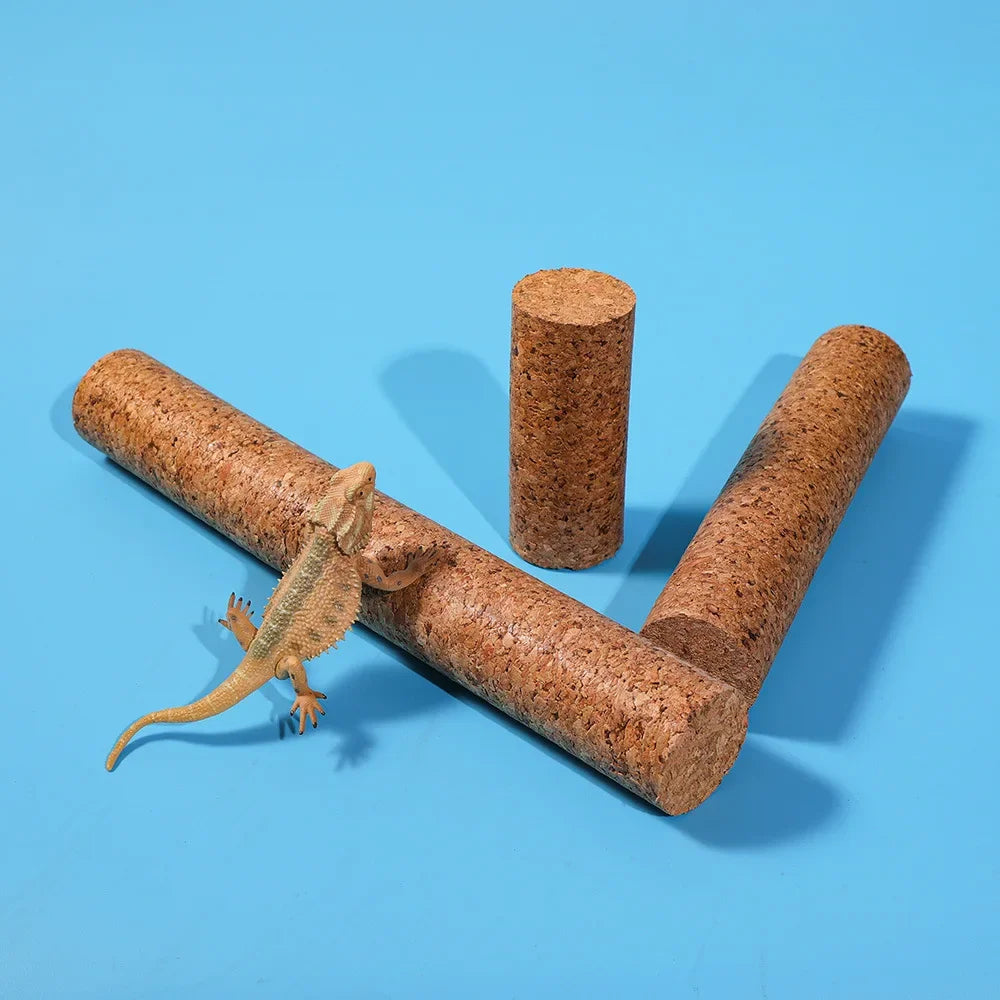 Pau de Escalada para Lagartos de Cortiça, Bastão de Escalada para Animais de Estimação, Bastão de Escalada Esportivo para Animais de Estimação