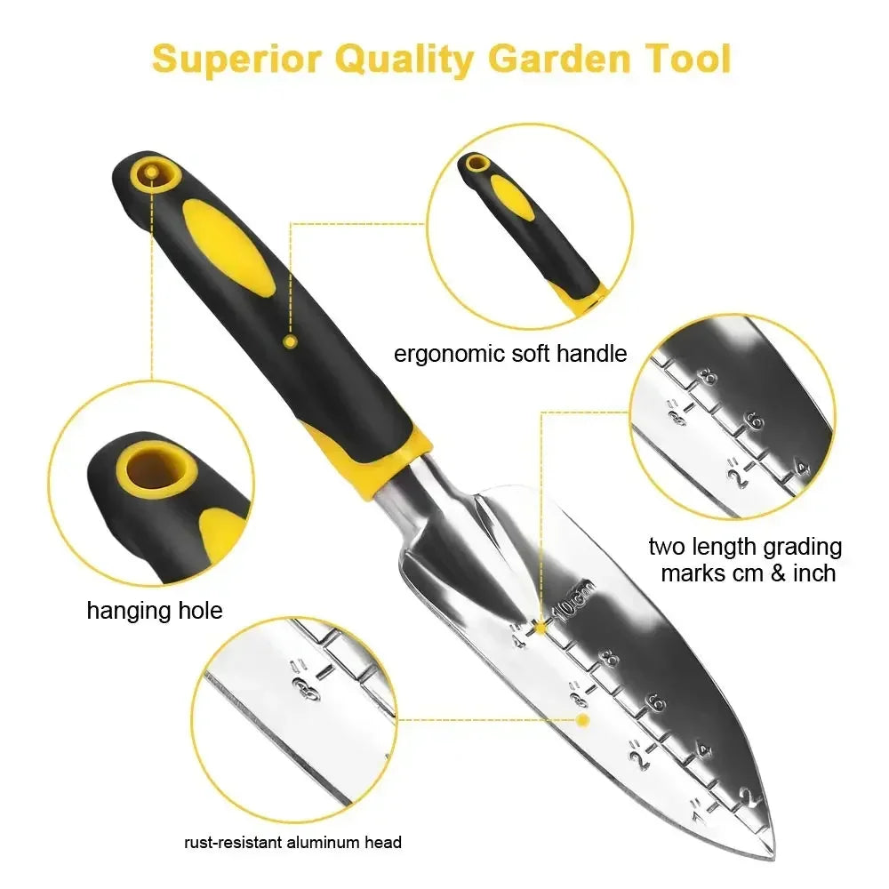 Ferramenta de jardim espátula manual, ancinho, cultivador, ferramentas de capinação com alça ergonômica, ferramenta de bonsai de jardinagem para transplante de terras agrícolas