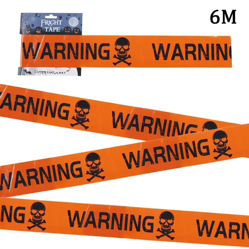 Halloween Party Decoração Warning Tape, fita cuidado assustador, Roll Hazard, interior, ao ar livre, assustador, DIY Prop Decorações - Kasa & Pet