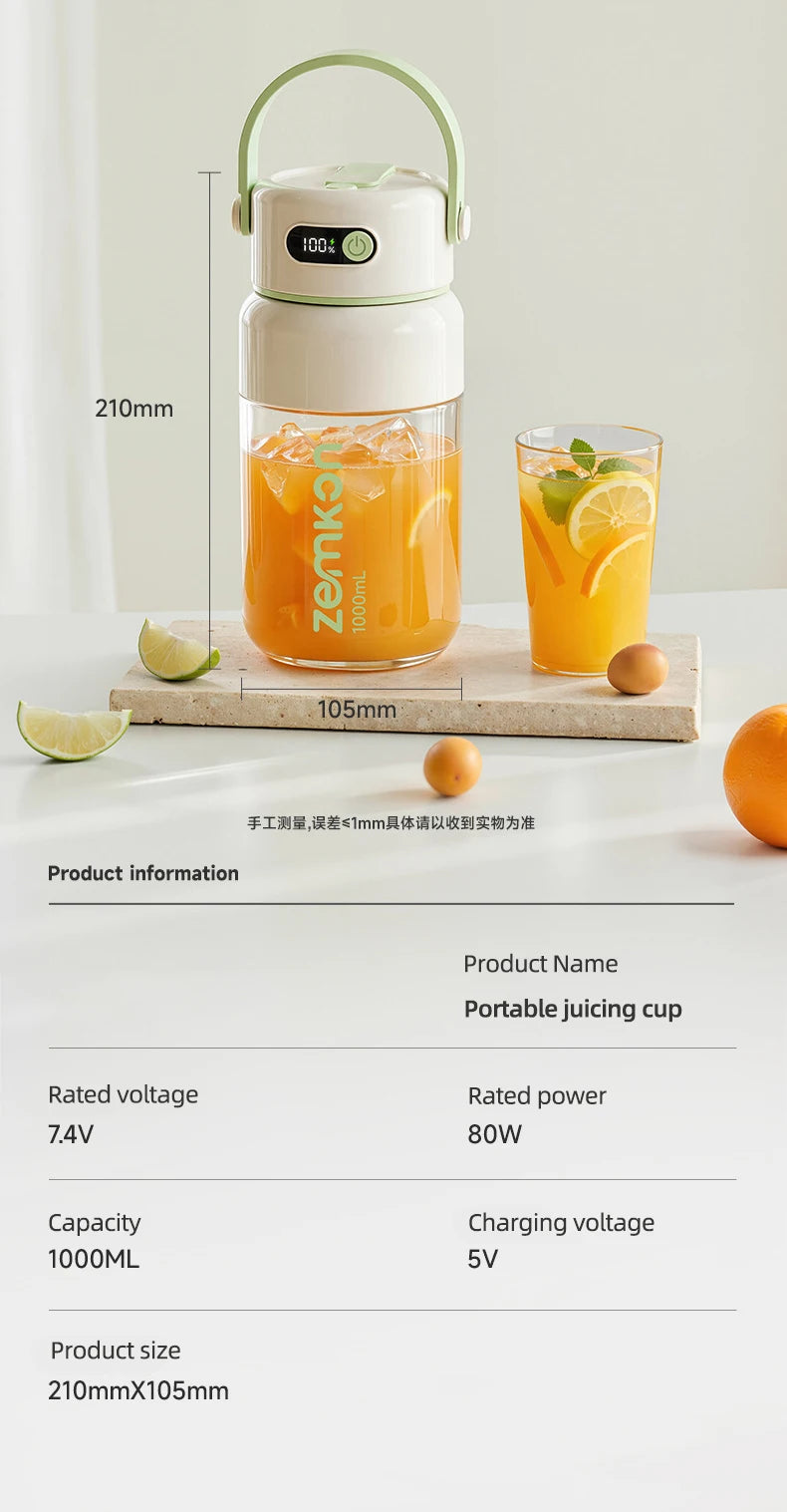 1000ml liquidificador portátil usb espremedor elétrico misturadores de frutas casa smoothies misturador multifuncional máquina fabricante suco liquidificador