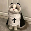 Fantasia de Natal para Cães e Gatos, Roupa Respirável de Freira para Filhotes e Gatinhos, Acessórios para Fantasia de Halloween, Macacão para Animais de Estimação
