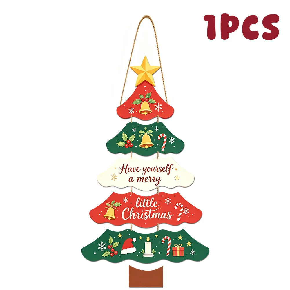 Enfeite de Papel para Árvore de Natal, Placa Festiva para Pendurar na Porta ou Parede, Decoração de Natal para Varanda, Janela, Casa e Festa