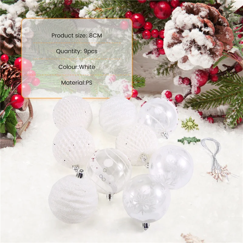 Abyn-bola de natal enfeites grandes decorações de árvore bolas festa de natal pendurado ornamentos decorações de natal para o ano novo