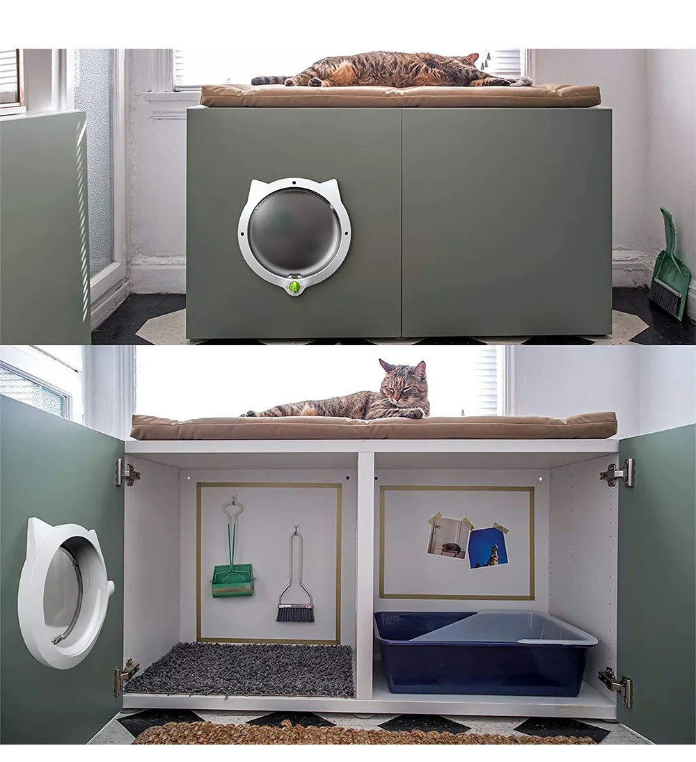 Porta para Gatos e Cães para Porta de Vidro, Acesso Livre para Gatos e Filhotes, Porta Automática para Animais de Estimação, Fácil Instalação, Porta de Entrada e Saída para Pequenos Animais