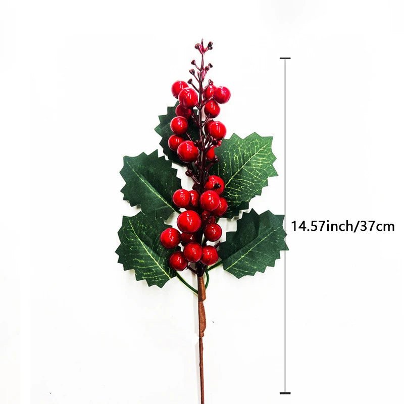 Natal vermelho berry flor artificial pinha ramo decorações da árvore de natal ornamento embalagem de presente festa em casa diy grinalda