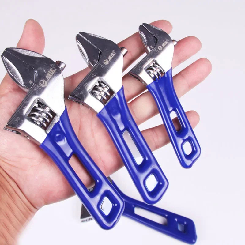Chave Ajustável de Grande Abertura 4/5/6/8 Polegadas, Chave Multifuncional Doméstica de Cabo Curto para Tubos de Água e Banheiro para Manutenção