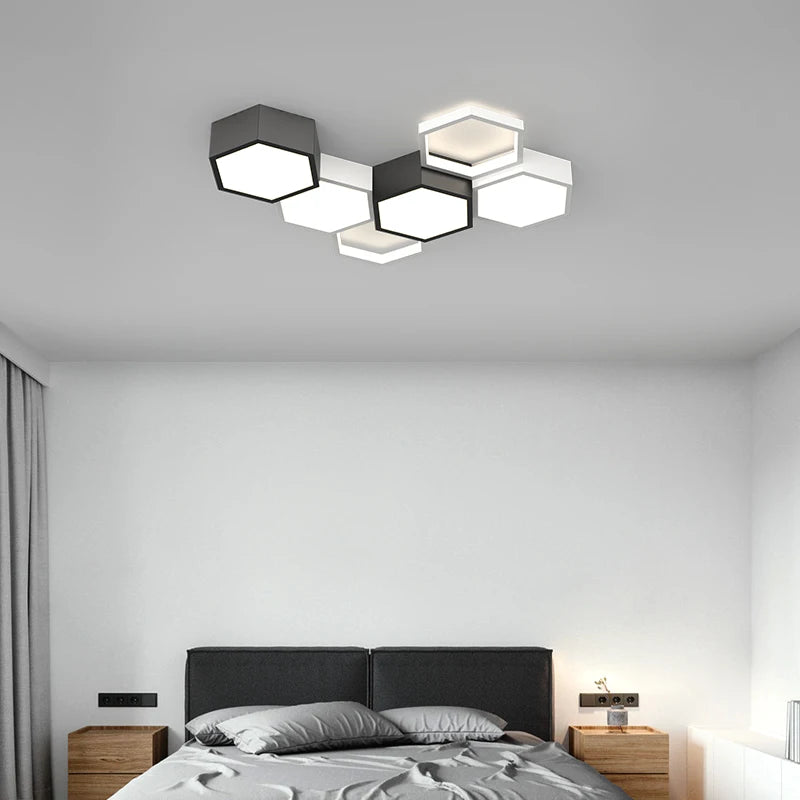 Luminárias de Teto Triangulares Ultrafinas para Sala de Estar e Quarto Lustres de Sala Decoração LED Chandelier de Teto