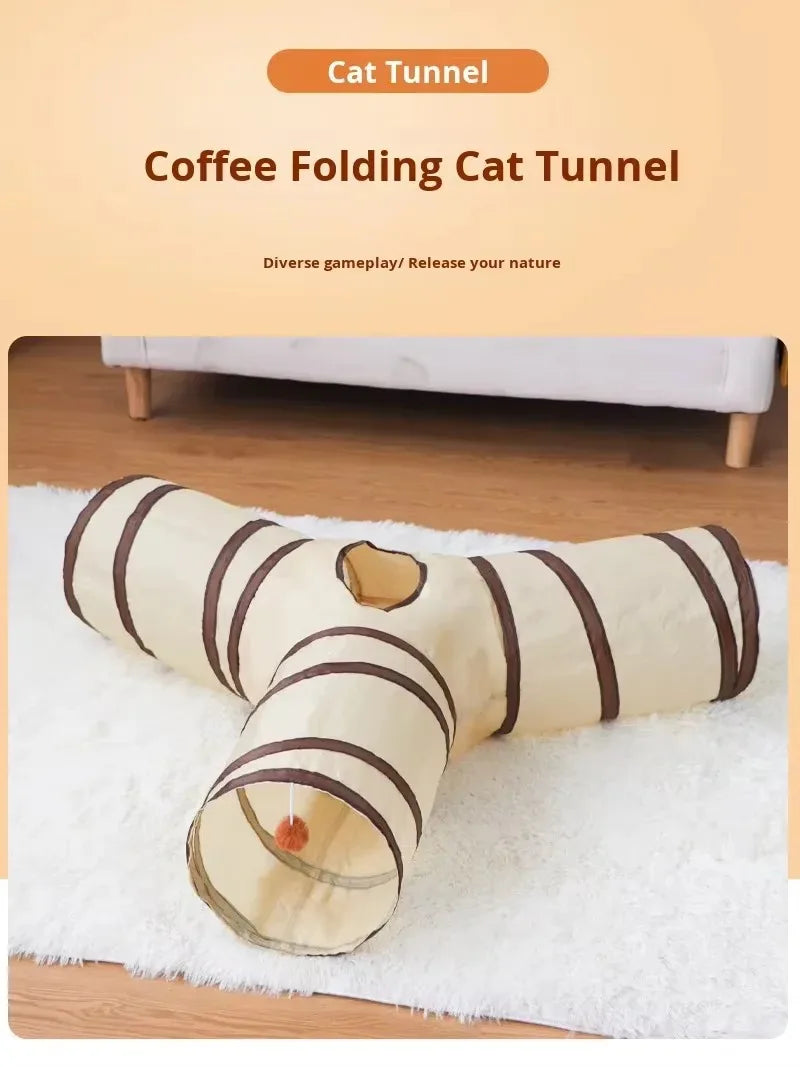 Túnel Dobrável para Gatos, Brinquedo Interativo para Gatos, Filhotes, Cães e Coelhos, para Treinamento e Diversão, Alivia o Tédio.