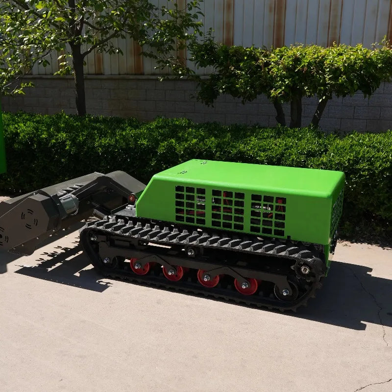 Cortador de Grama Elétrico com Controle Remoto e Esteira, Máquina Florestal com Aparador de Cerca Viva para Uso Comercial