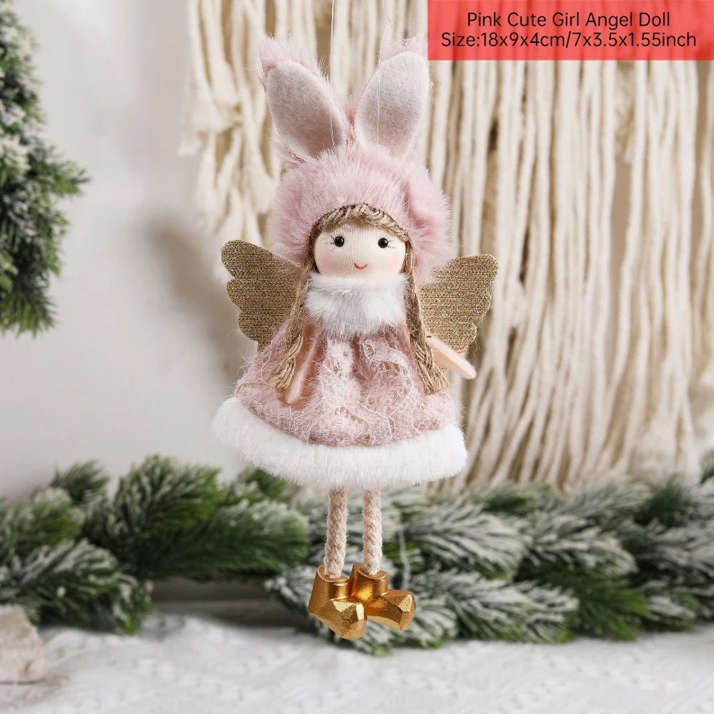 Ano novo 2024 natal anjo bonecas árvore de natal pingente ornamentos navidad 2022 decoração de natal para casa presentes natal noel deco