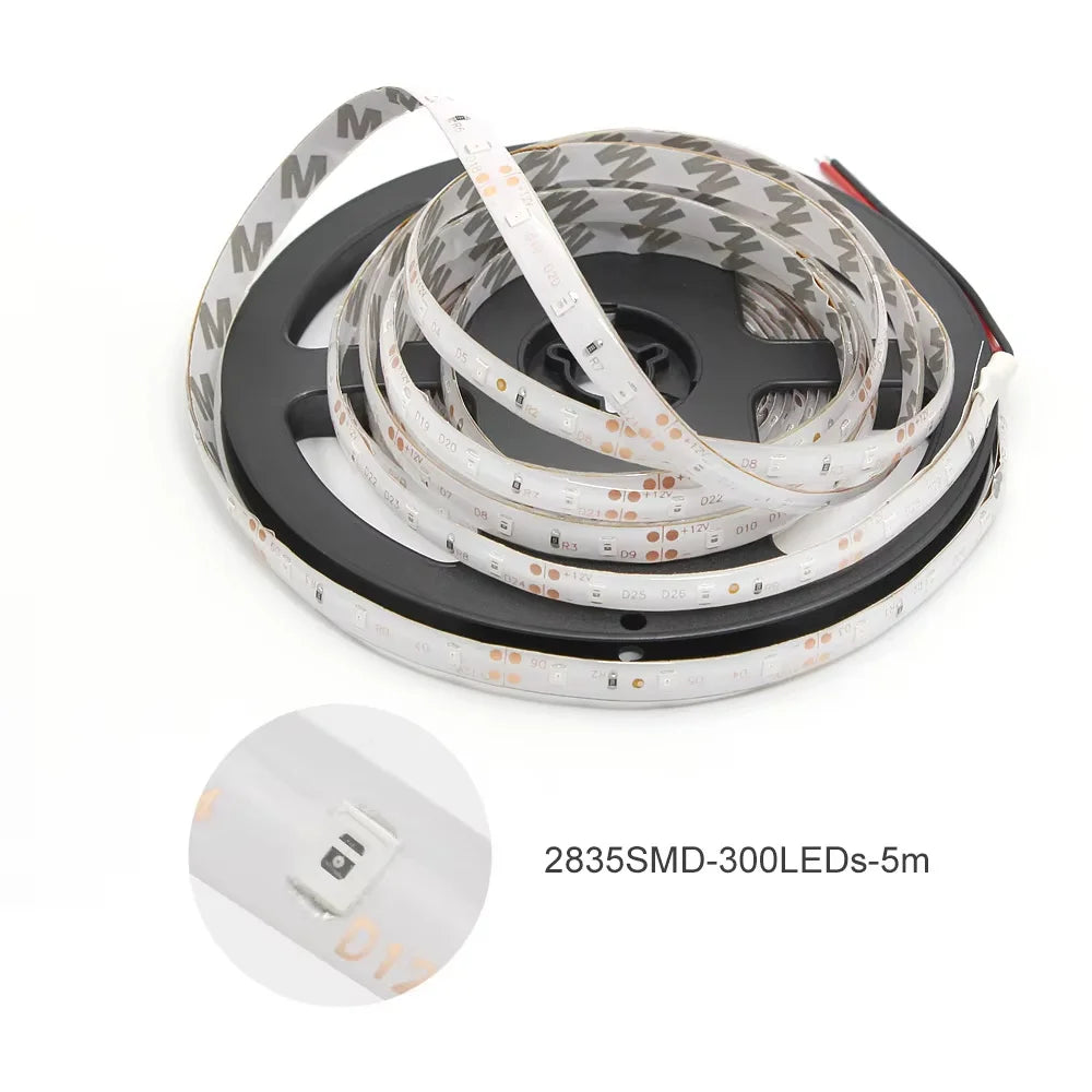Fita de LED Flexível DC 12V 5m SMD 2835 300 LEDs, Guirlanda de Natal, Fita de Diodo, Pacote com 1 Unidade