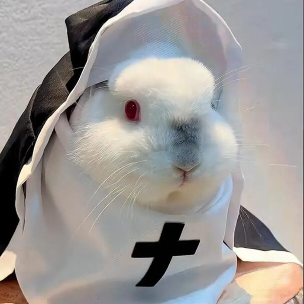 Fantasia de freira para gatos e cães, roupa religiosa engraçada para animais de estimação, fantasia de cosplay para Halloween, adereços para festas.
