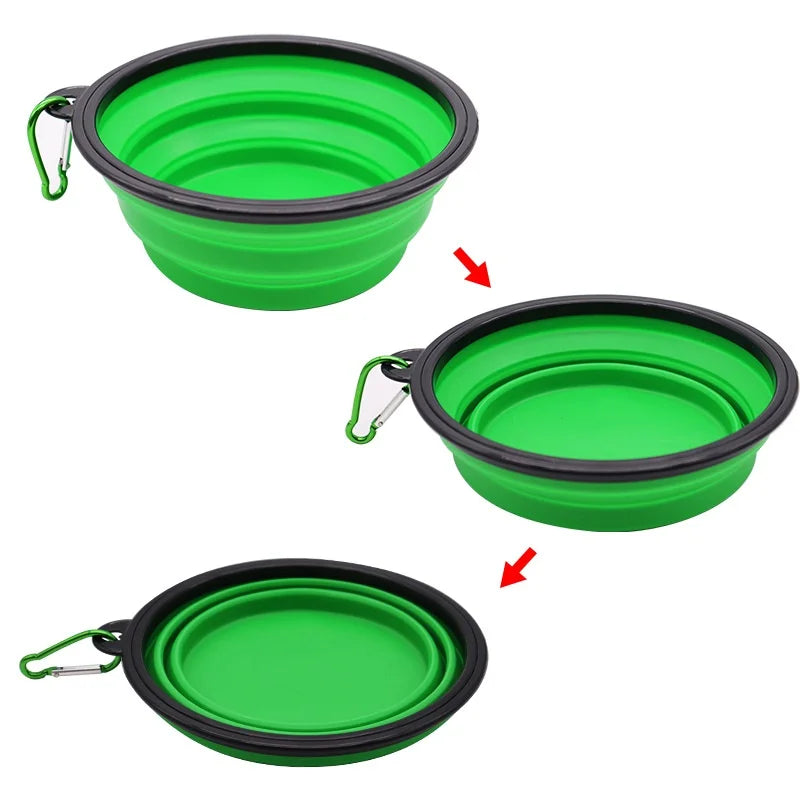 Tigela de comida para animais de estimação portátil tpr durável para gatos e cães silicone dobrável viagem ao ar livre tigela de comida de água para animais de estimação