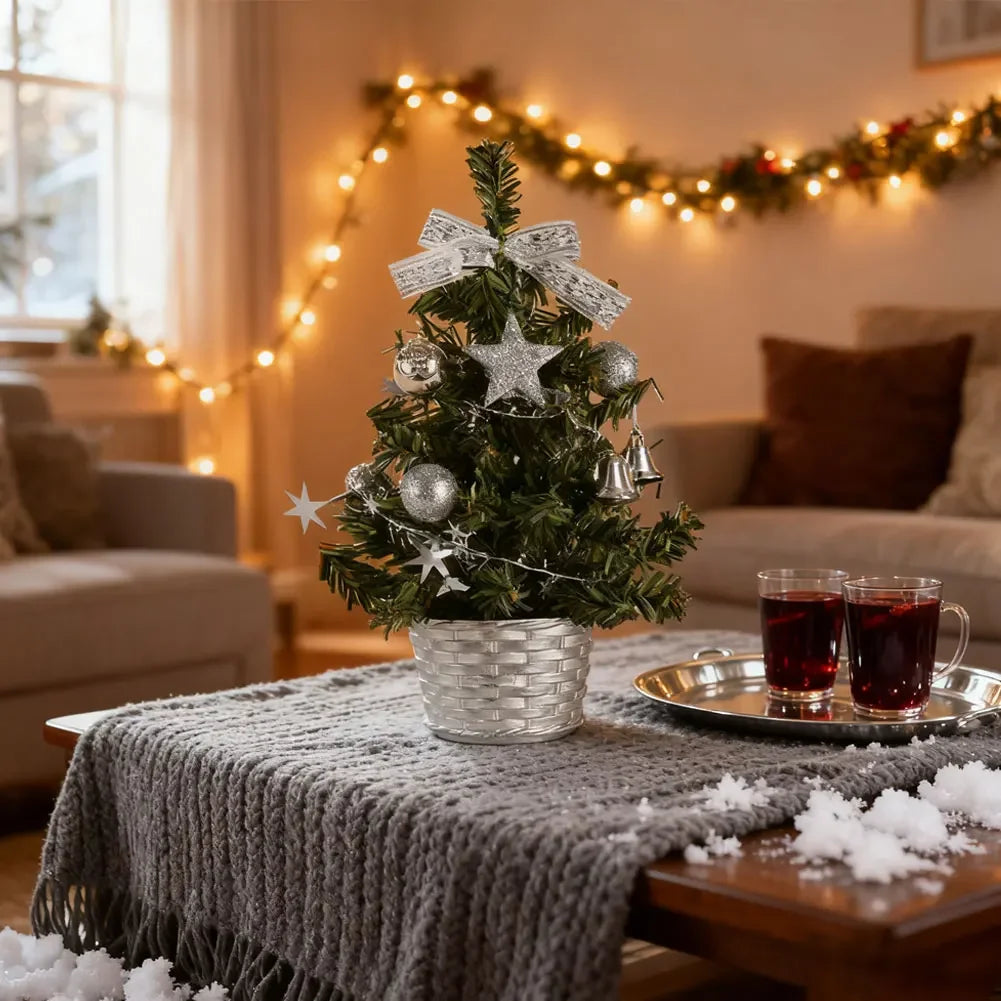 Árvore de Natal LED de 20/30/40cm para Decoração de Casa, Quarto e Festas, Árvore de Natal Artificial, Presente de Ano Novo para Crianças DIY ﻿