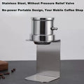 Máquina de café expresso pneumática portátil, extrator de café manual de alta pressão com dois manómetros, utensílio para preparar café em casa.
