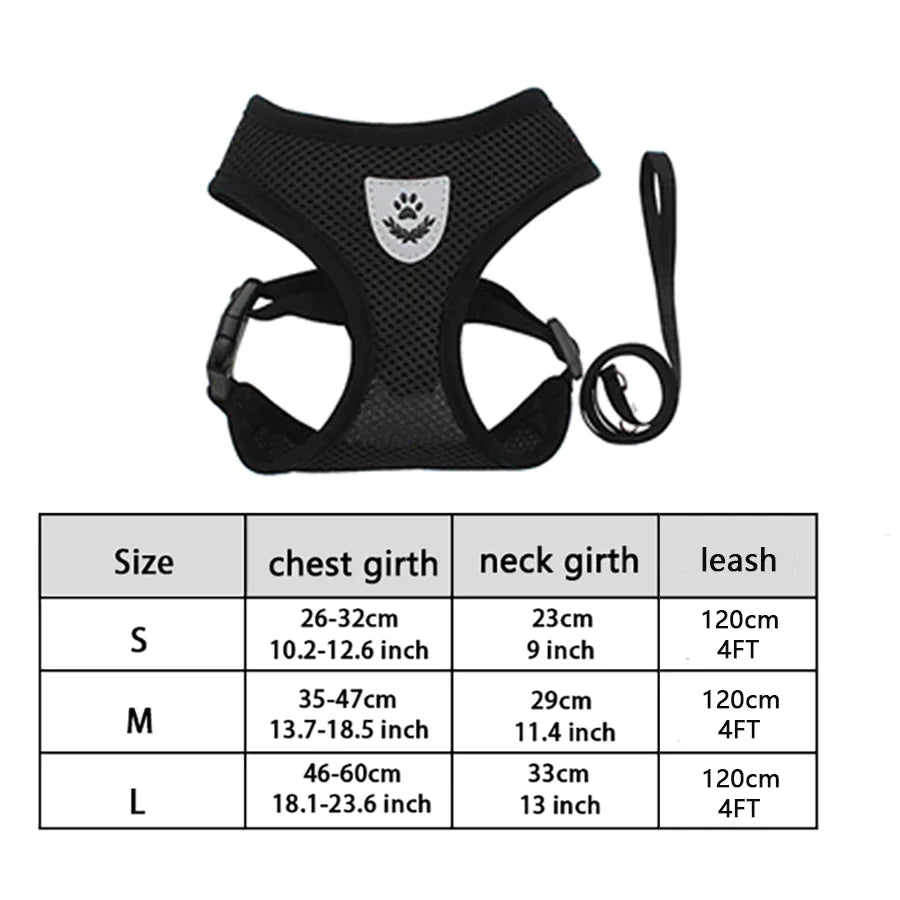 120 cm Traction Rope + Vest Type Leashes For Pet Small And Medium Tract Leashes Kit