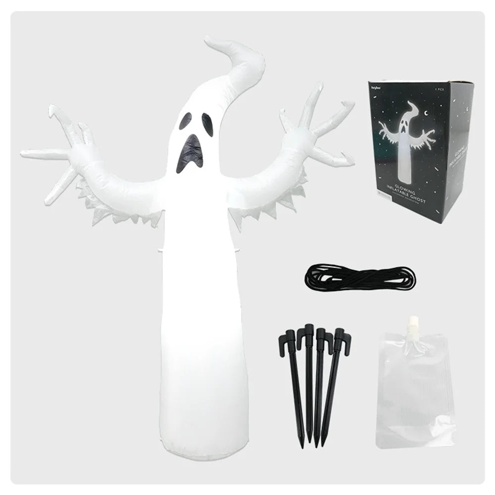 Fantasma Inflável de Halloween, Decoração de Fantasma com Luz LED, Acessório Assustador para Jardim, Decoração para Festa de Casa Assombrada ao Ar Livre