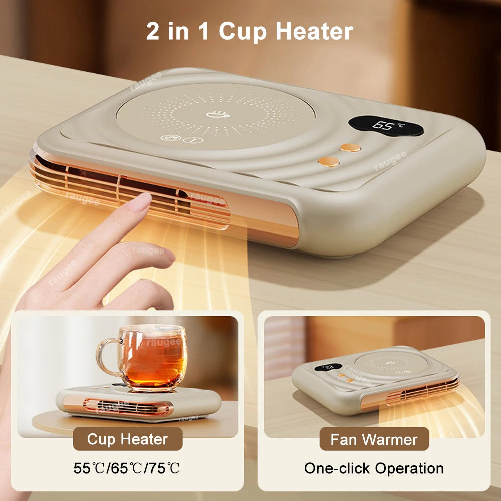 Aquecedor de copo elétrico 2 em 1, aquecedor de café, chá, portátil, porta-copos, para casa, escritório, desktop, aquecedor de caneca