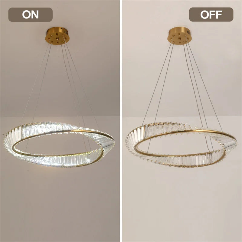 Led anel de luxo luzes pingente para sala estar jantar lustre moderno decoração casa lâmpada do teto nordic luminária lustre