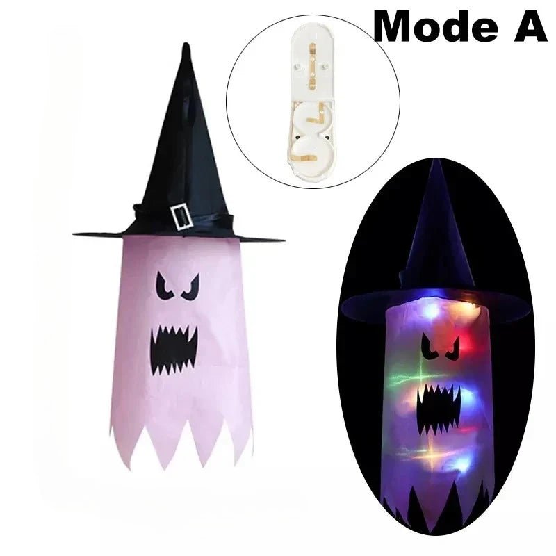 Lanternas de Chapéu de Bruxa Brilhantes para Halloween, Decoração Suspensa para Jardim, Varanda, Quarto, Ambientes Internos e Externos, Adereços para Festas de Feriado - Kasa & Pet