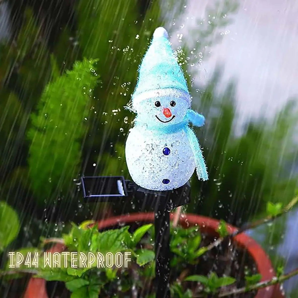Boneco de neve de natal luz solar gramado jardim luz pátio ao ar livre paisagem chão plug-in luz decorativa