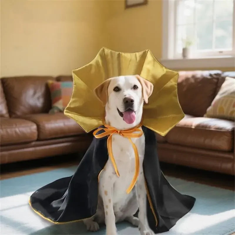 Fantasia halloween para animais estimação, capa fácil usar, amarrada, design confortável, poliéster, roupa para cosplay