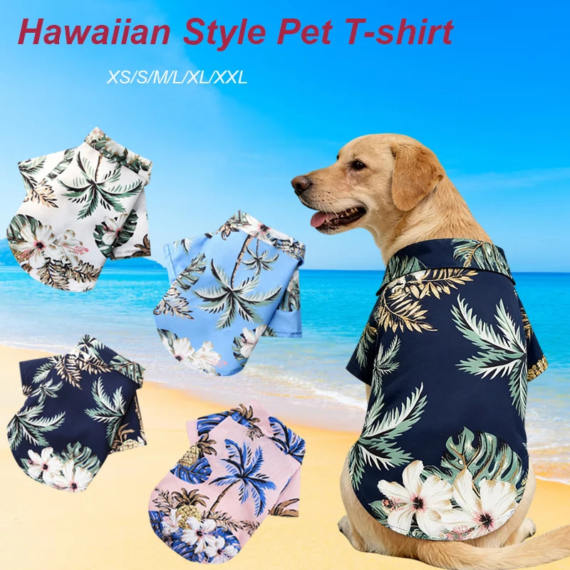 Roupa para Cães Estilo Havaiano, Camisas de Verão para Cães de Praia, Roupas para Cães Pequenos e Médios, Gato, Ropa Perro, Pug, Bulldog Francês