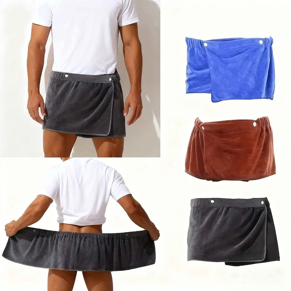 1 Peça de Toalha de Banho Masculina Macia e Vestível, Toalha Envolvente de Cor Sólida, Toalha de Praia, Toalha de Acampamento, Acessórios de Banho para Casa de Banho