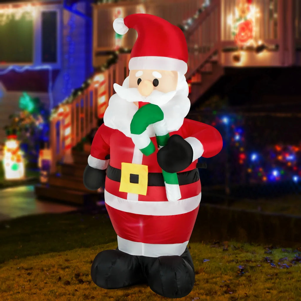 Decorações infláveis de natal-homem de gengibre, boneco de neve brilhante, boneco de neve de ramo, saco de presente boneco de neve decorações de gramado com luz LED
