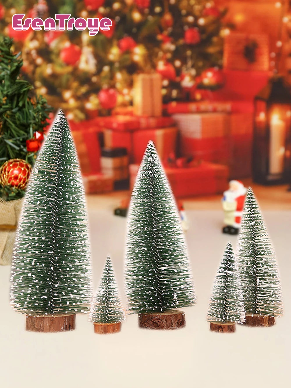 Decoração de natal artificial mini árvore ornamentos em miniatura cedro neve pinho decoração mesa escritório em casa 2024 presentes paisagem natal