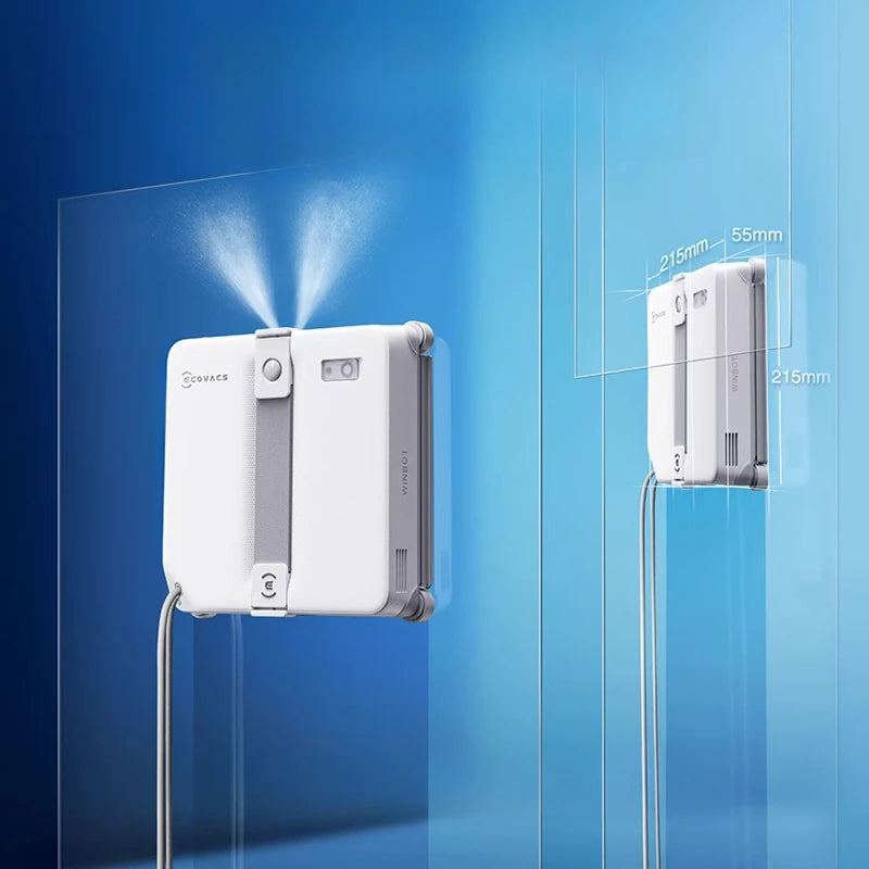 Robô Inteligente ECOVACS para Limpeza de Janelas WINBOT MINI2 Robô de Limpeza de Vidros 8000Pa Aspirador de Vidros 100-240V