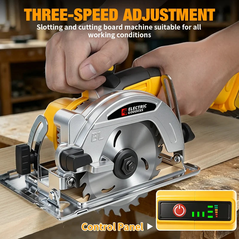Serra Circular Elétrica Compacta Goddess de 5 Polegadas Sem Escovas, Ferramenta Elétrica para Cortar Madeira e Metal, Compatível com Bateria Dewalt 20V