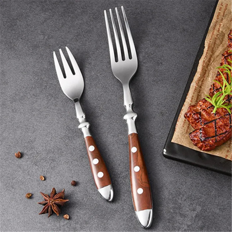 Conjunto de Talheres de Aço Inoxidável, Conjunto de 6 Peças Incluindo Faca, Garfo e Colher, Facas de Cozinha e Talheres para Sala de Jantar