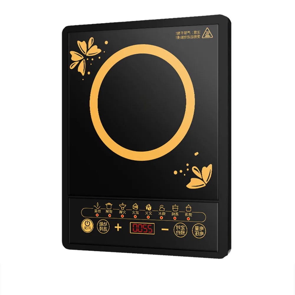 DMWD-Fogão Elétrico de Indução Magnética, Panela Quente Pequena Impermeável, Fogão De Aquecimento, Touchpad, Prato De Frite, Forno De Cozinha, UE, Casa