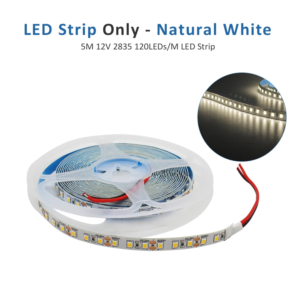 12v tira conduzida smd 2835 1m 2m 3m 4m 5m led listra fita de luz 120led/m 240led/m branco quente fita flexível decoração para casa luz Kasa & Pet
