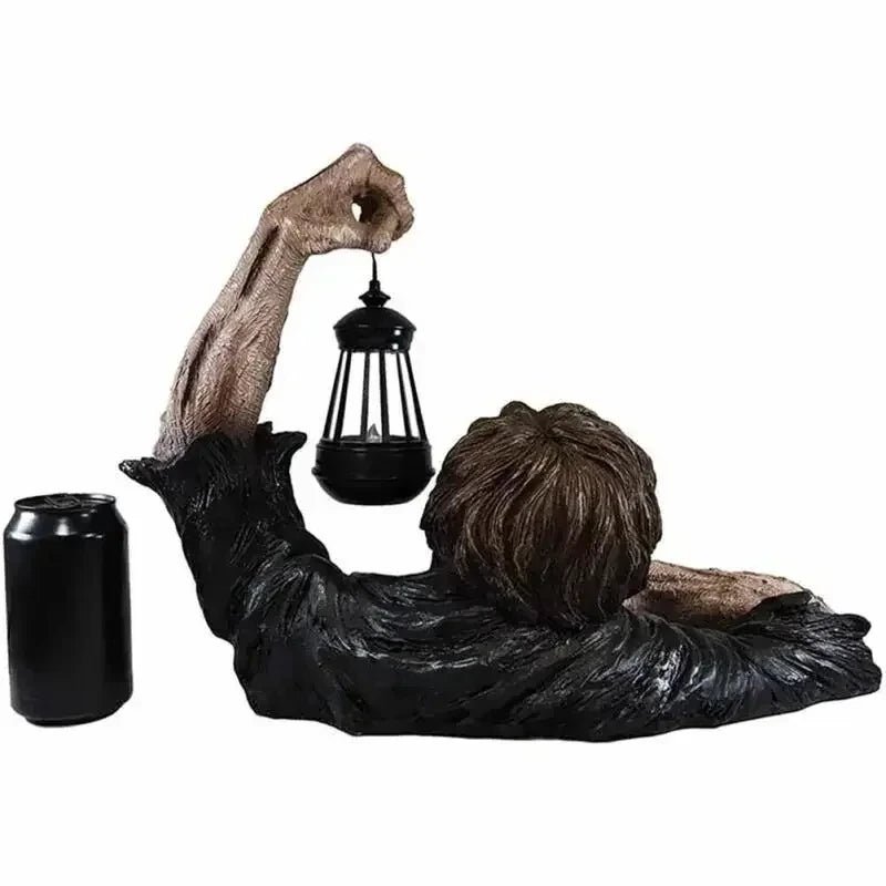 Halloween zumbi lanterna resina artesanato horror atmosfera decoração escultura interior ao ar livre pátio barra casa assombrada decoração prop