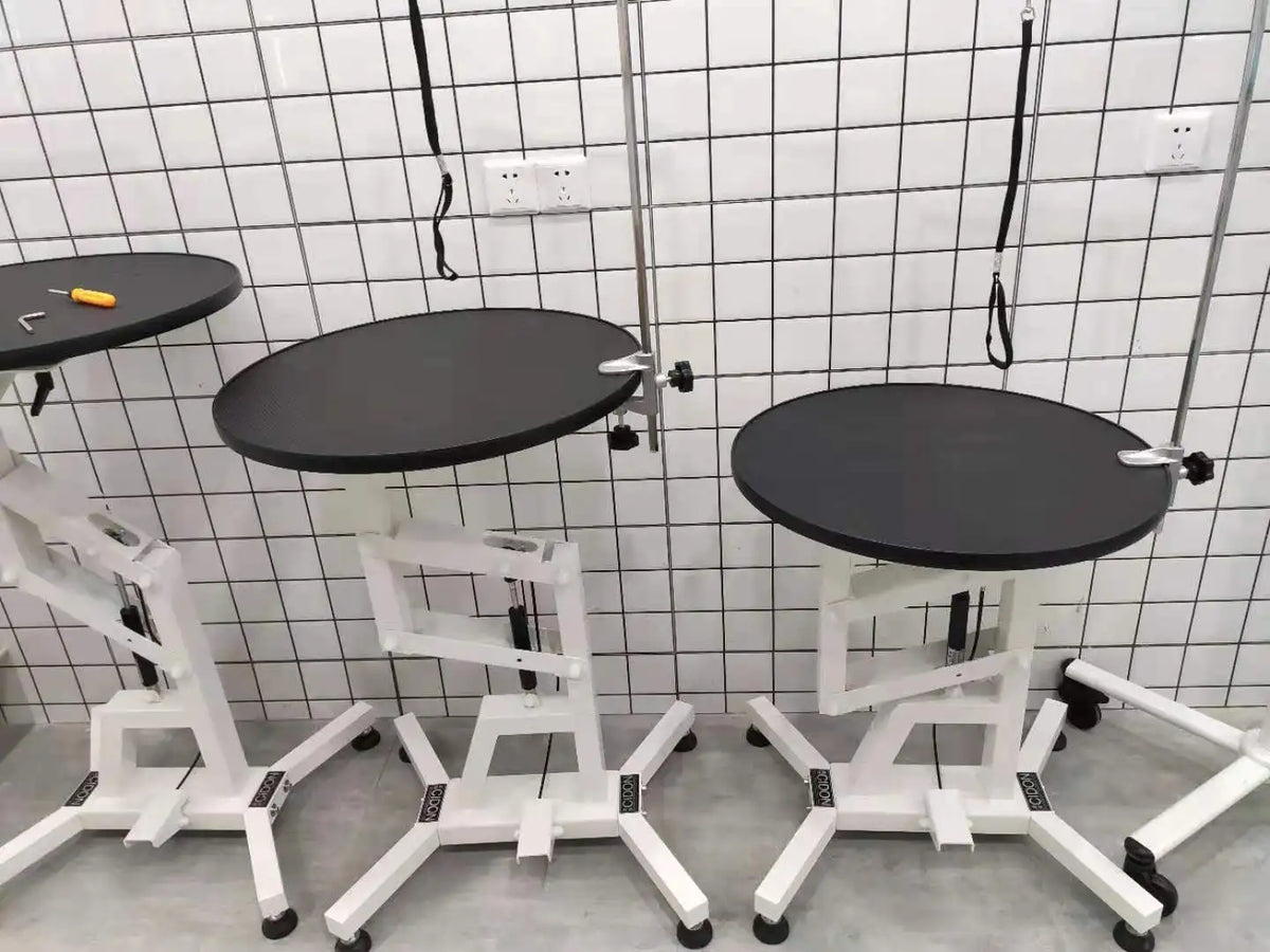 Cães de pelúcia para animais de estimação e gatos, modelagem de beleza, levantamento pneumático, mesa redonda rotativa, mesa de beleza, mesa cosmética