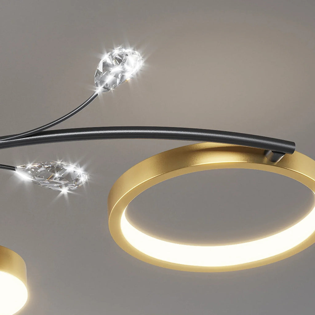 IRALAN-Lustre LED moderno para sala de estar, lustre redondo para cozinha, controle remoto inteligente, luz interior