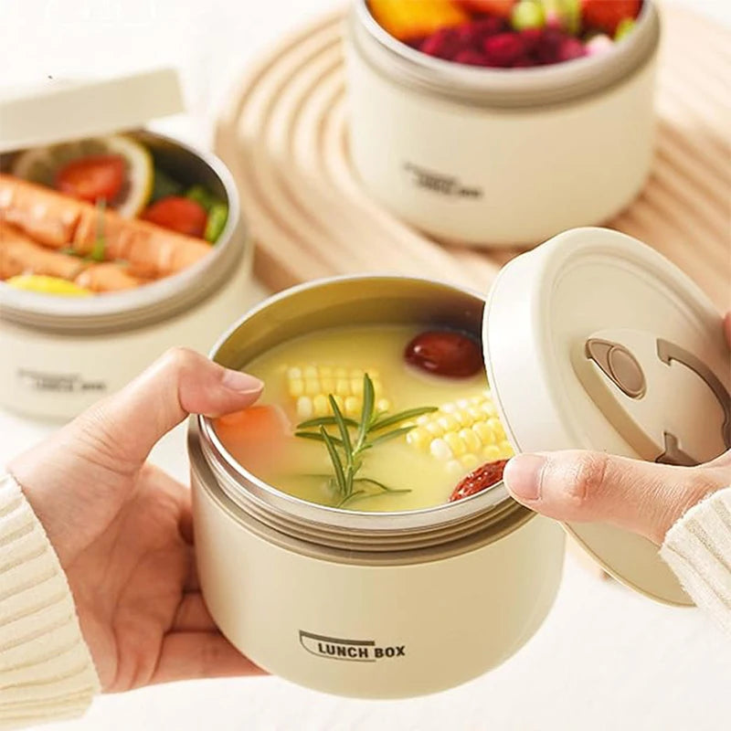 Conjunto de recipiente de almoço de comida isolado portátil com lancheira térmica 3 recipientes de almoço empilháveis separados para crianças adultas