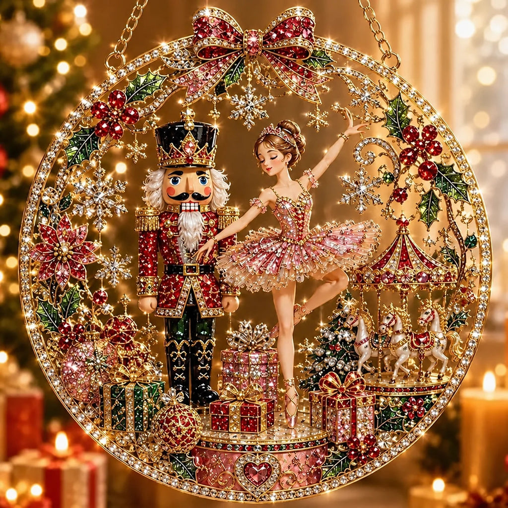 Enfeite de Natal Redondo para Pendurar, Enfeite de Natal Redondo em Acrílico, Criativo Enfeite de Natal em Acrílico para Pendurar